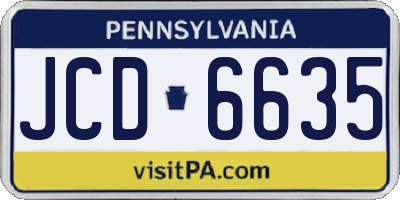 PA license plate JCD6635