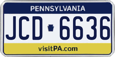 PA license plate JCD6636