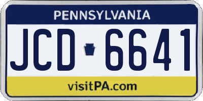 PA license plate JCD6641