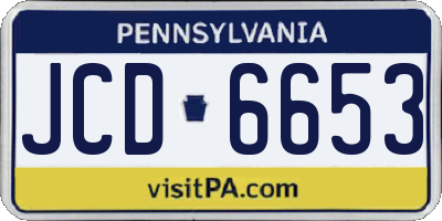 PA license plate JCD6653