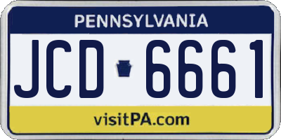 PA license plate JCD6661