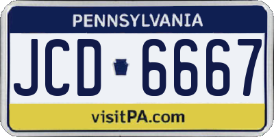 PA license plate JCD6667