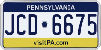PA license plate JCD6675