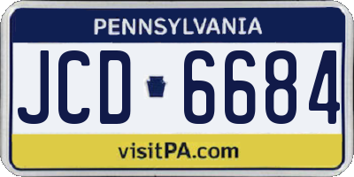 PA license plate JCD6684