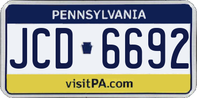 PA license plate JCD6692