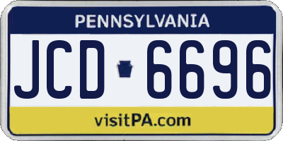 PA license plate JCD6696