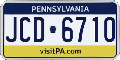 PA license plate JCD6710