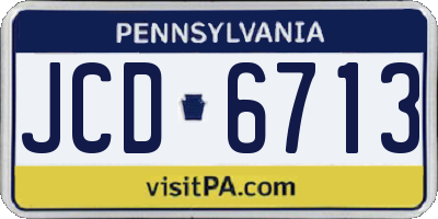 PA license plate JCD6713