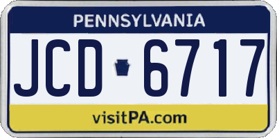 PA license plate JCD6717
