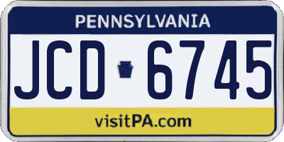 PA license plate JCD6745