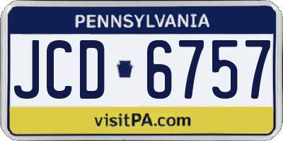 PA license plate JCD6757