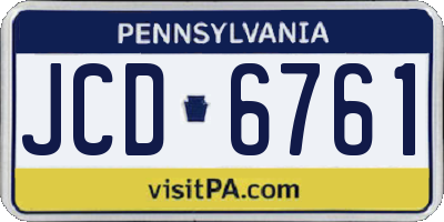PA license plate JCD6761