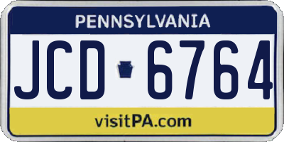 PA license plate JCD6764