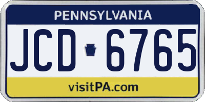 PA license plate JCD6765