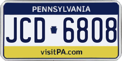 PA license plate JCD6808