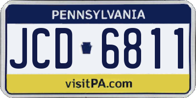PA license plate JCD6811
