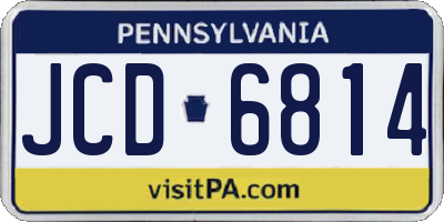 PA license plate JCD6814