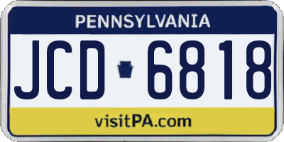 PA license plate JCD6818