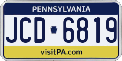 PA license plate JCD6819