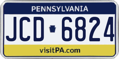 PA license plate JCD6824
