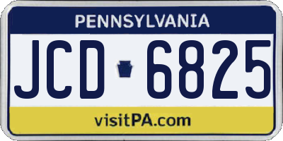 PA license plate JCD6825