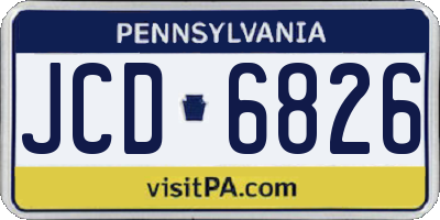 PA license plate JCD6826