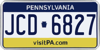 PA license plate JCD6827