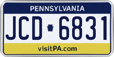 PA license plate JCD6831