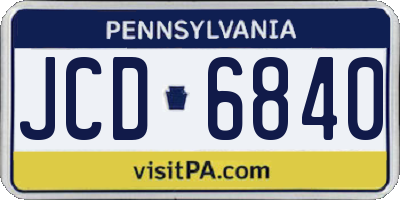 PA license plate JCD6840