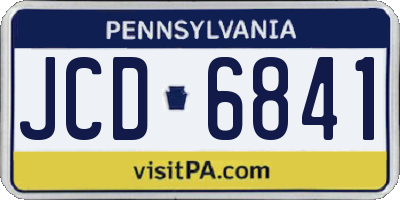 PA license plate JCD6841