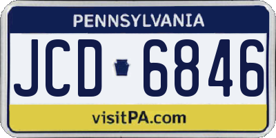 PA license plate JCD6846