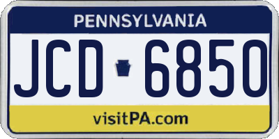 PA license plate JCD6850