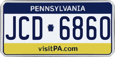 PA license plate JCD6860