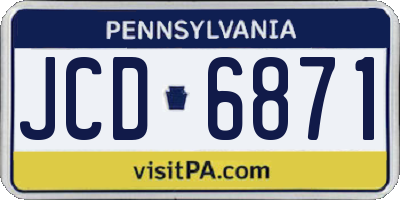 PA license plate JCD6871