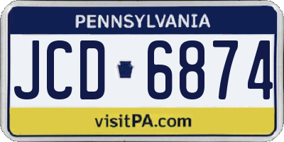 PA license plate JCD6874