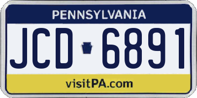 PA license plate JCD6891