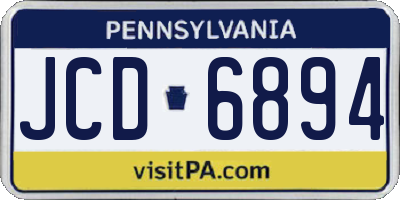 PA license plate JCD6894