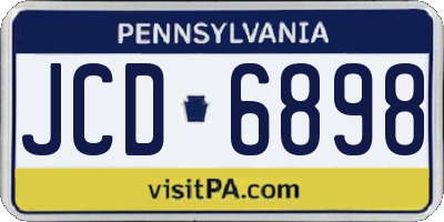 PA license plate JCD6898