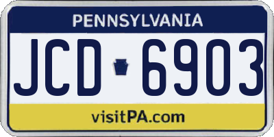 PA license plate JCD6903