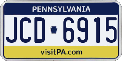 PA license plate JCD6915