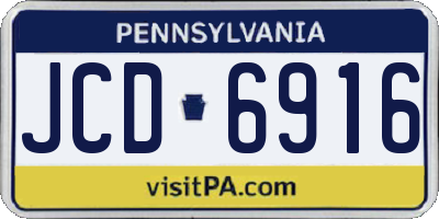 PA license plate JCD6916