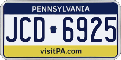 PA license plate JCD6925