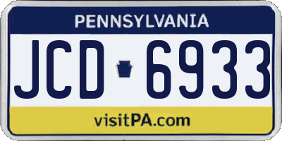 PA license plate JCD6933
