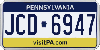 PA license plate JCD6947