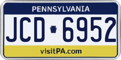 PA license plate JCD6952