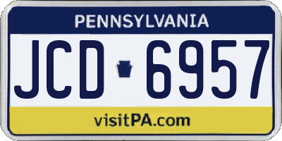 PA license plate JCD6957