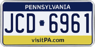 PA license plate JCD6961