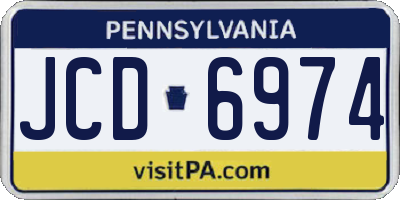 PA license plate JCD6974