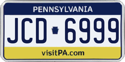 PA license plate JCD6999