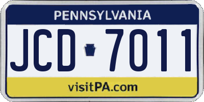 PA license plate JCD7011